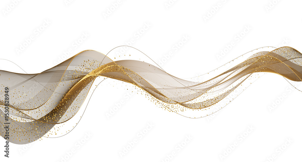 Poster Abstract shiny color gold wave design element. Merry Christmas and Happy New Year Background. BG for invitation and greeting card