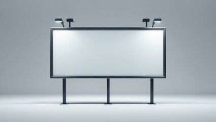 Obraz premium Blank billboard for copy space isolated over white background with no additional elements.