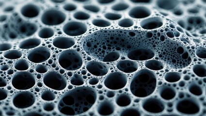 Black sponge texture abstract background, close-up of aquarium filter foam pattern.