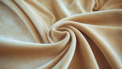 Beige velvet background or velour flannel texture composed of cotton or wool with soft fluffy velvety satin fabric cloth in metallic color material