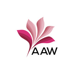 Fototapeta premium AAW Abstract Pink Floral Logo Design – Modern Petal Icon for Beauty, AAW Later logo, Spa, and Wellness Branding 