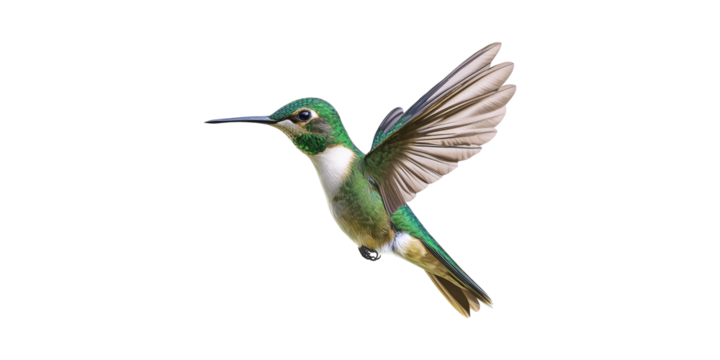 Hummingbird In Flight. Symbol Of Speed And Agility In Nature Isolated On Transparent Background