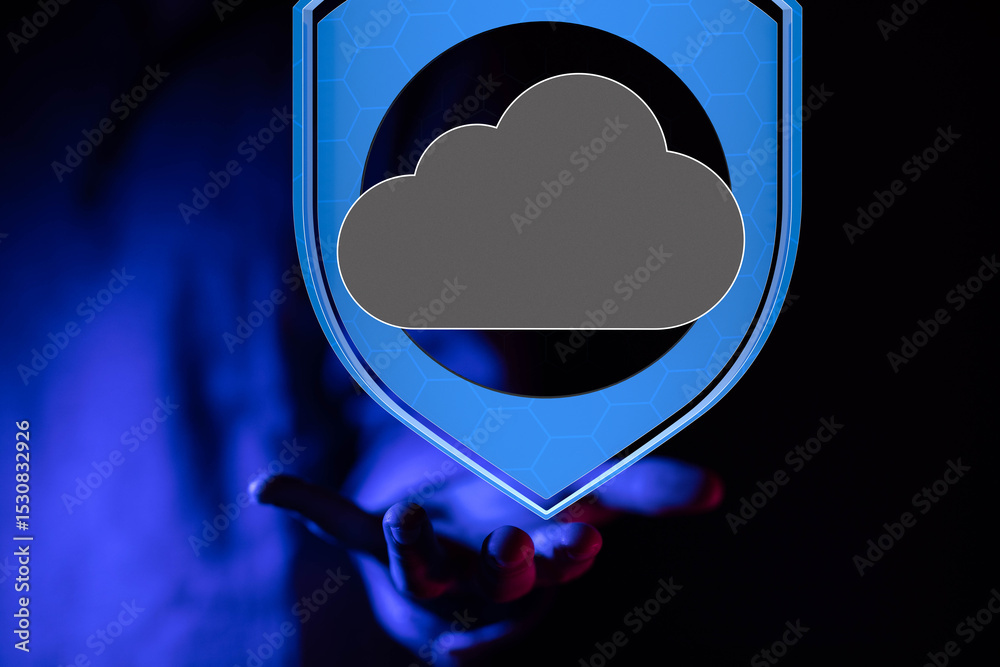 Aufkleber High-level cloud security.  Protect sensitive data with robust cloud solutions.