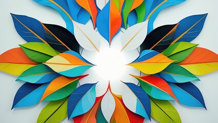 Vibrant 2D paper flower arrangement with colorful designs