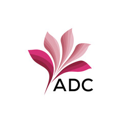 ADC Abstract Pink Floral Logo Design – Modern Petal Icon for Beauty, ADC Later logo,  Spa, and Wellness Branding
