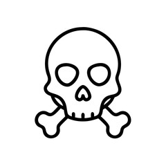 Skull and crossbones icon in simple black outline style  