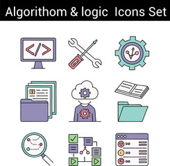Algorithom & logic Icons set