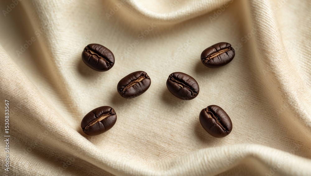Aufkleber a background for a menu board featuring coffee beans on canvas.