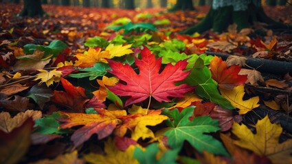 A blend of leaves forming a natural and diverse collection of foliage.