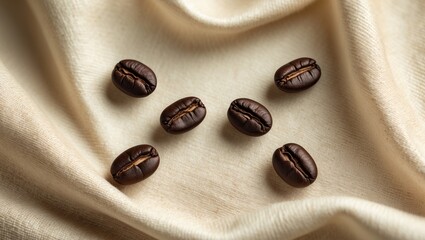 A background for a menu board featuring coffee beans on canvas.
