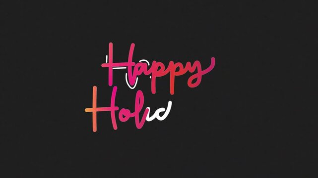 Hand drawn calligraphy monoline vintage text happy holiday on background. Calligraphy lettering animation for Day, video Full HD, One line continuous animated typography celebration greetings invitate