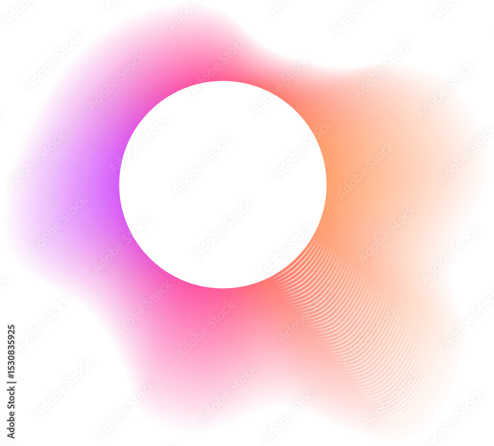 Poster abstract color gradient shape. pink purple orange blurred design element