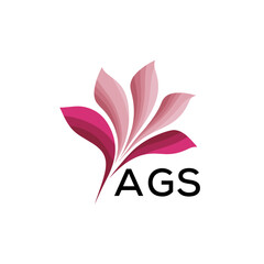 Fototapeta premium AGS Abstract Pink Floral Logo Design – Modern Petal Icon for Beauty, AGS Later logo Spa, and Wellness Branding 