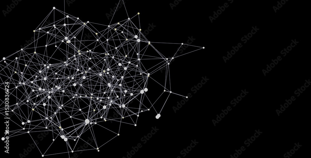 Aufkleber Abstract background with connected dots and lines.  Great for technology, network, and connection concepts.