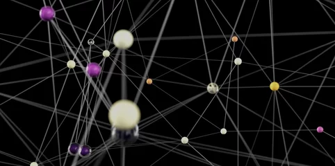  Image of interconnected spheres symbolizing global networks, data flow, and communication. © vegefox.com