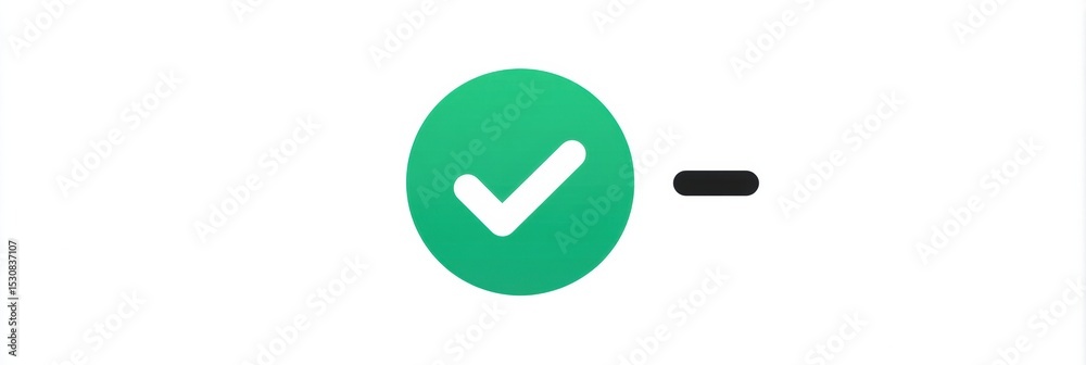 Aufkleber Clear Check Mark Icon Symbolizes Tasks Completed, Providing Visual Clarity and Guidance for Users in Digital Applications or Interfaces