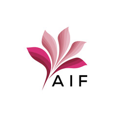 AIF Abstract Pink Floral Logo Design – Modern Petal Icon for Beauty, AIF Later logo Spa, and Wellness Branding
