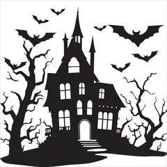 Spooky Haunted House Silhouettes