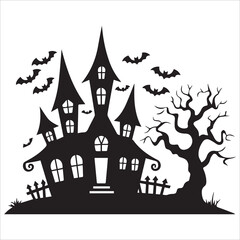 Spooky Haunted House Silhouettes

