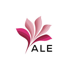 ALE Abstract Pink Floral Logo Design – Modern Petal Icon for Beauty, ALE Later logo Spa, and Wellness Branding
