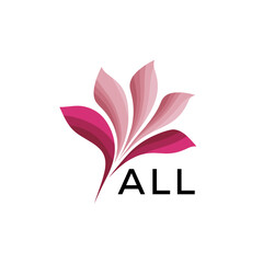 ALL Abstract Pink Floral Logo Design – Modern Petal Icon for Beauty, ALL Later logo Spa, and Wellness Branding
