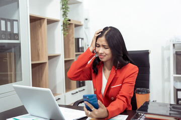 Hard Work, Stress, White Businessman, Young Woman, Businesswoman, Office Worker, Employer,...