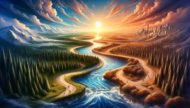 A river of reversed flow cycling hourly between directions - Powered by Adobe