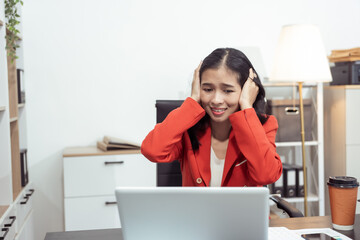Hard Work, Stress, White Businessman, Young Woman, Businesswoman, Office Worker, Employer,...