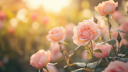pink roses in the garden