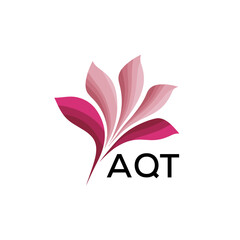 AQT Abstract Pink Floral Logo Design – Modern Petal Icon for Beauty, AQT Later logo Spa, and Wellness Branding
