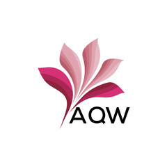 AQW Abstract Pink Floral Logo Design – Modern Petal Icon for Beauty, AQW Later logo Spa, and Wellness Branding
