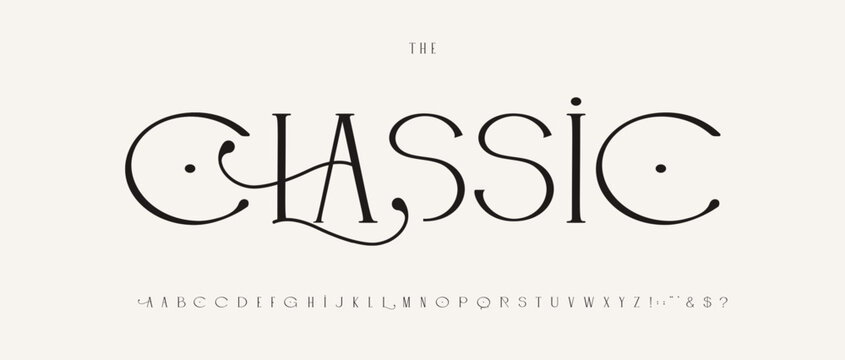 Classic calligraphic alphabet, refined wedding font, elegant serif typescript for couture branding, invitation card, bridal headline, vintage typographic design, poetic typography. Vector typeset.