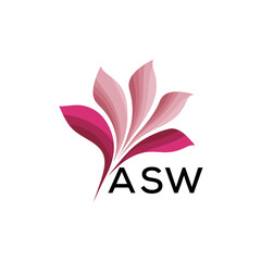 ASW Abstract Pink Floral Logo Design – Modern Petal Icon for Beauty, ASW Later logo,  Spa, and Wellness Branding
