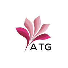 ATG Abstract Pink Floral Logo Design – Modern Petal Icon for Beauty, ATG Later logo,  Spa, and Wellness Branding
