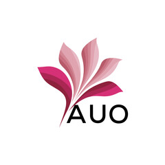 AUO Abstract Pink Floral Logo Design – Modern Petal Icon for Beauty, AUO Later logo,  Spa, and Wellness Branding
