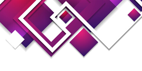 Fototapeta na wymiar Violet paper stripes and squares geometric minimal abstract background. Vector corporate design