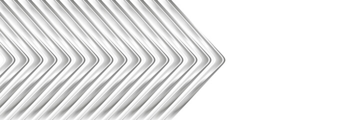 Grey metallic glossy arrows abstract tech geometric background. Vector graphic banner design