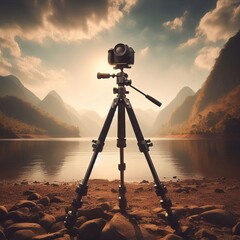 Tripod Supporting Sky Camera tripod legs extending to hold up th