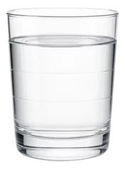 Fototapeten Clear glass of water with subtle reflections on transparent background. © OMD