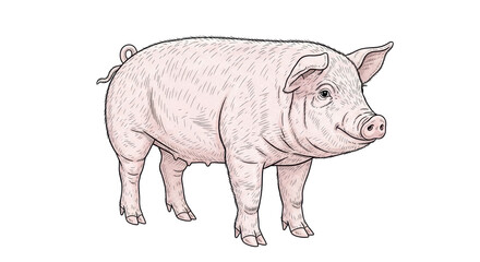 Isolated Pig Cartoon Illustration