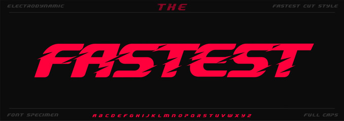 Obraz na płótnie Canvas Race drift alphabet, speed dynamic automotive font, slanted italic bold typeset for car logo, extreme speed headline, dynamic sport typography, motion drive typographic design. Vector typeset.
