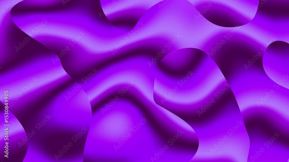 Poster Purple abstract background flowing curves. Loop background