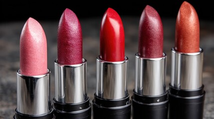 Assorted lipstick collection with various shades and textures