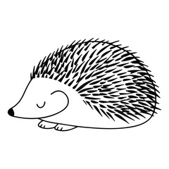 hedgehog black and white silhouette
