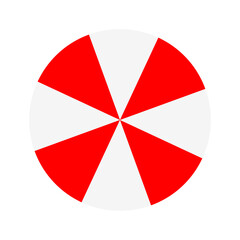 Obraz premium red and white peppermint candy design. circle wheel red and white flat style vector illustration