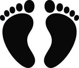 Baby Footprints Silhouette - Newborn & Parenthood Icon


