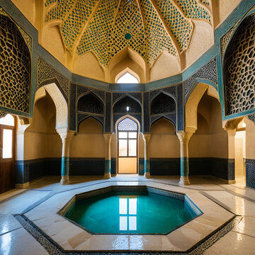 Interior of Sultan Amir Ahmad Bathhouse also known as Bathhouse in Kashan Qasemi, Iran