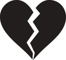Broken Heart Symbol - Emotional Pain & Sadness Icon

