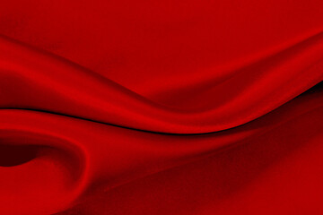 Dark red fabric texture background, detail of silk or linen pattern.