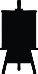 Easel with Blank Canvas Silhouette - Art & Education Icon

